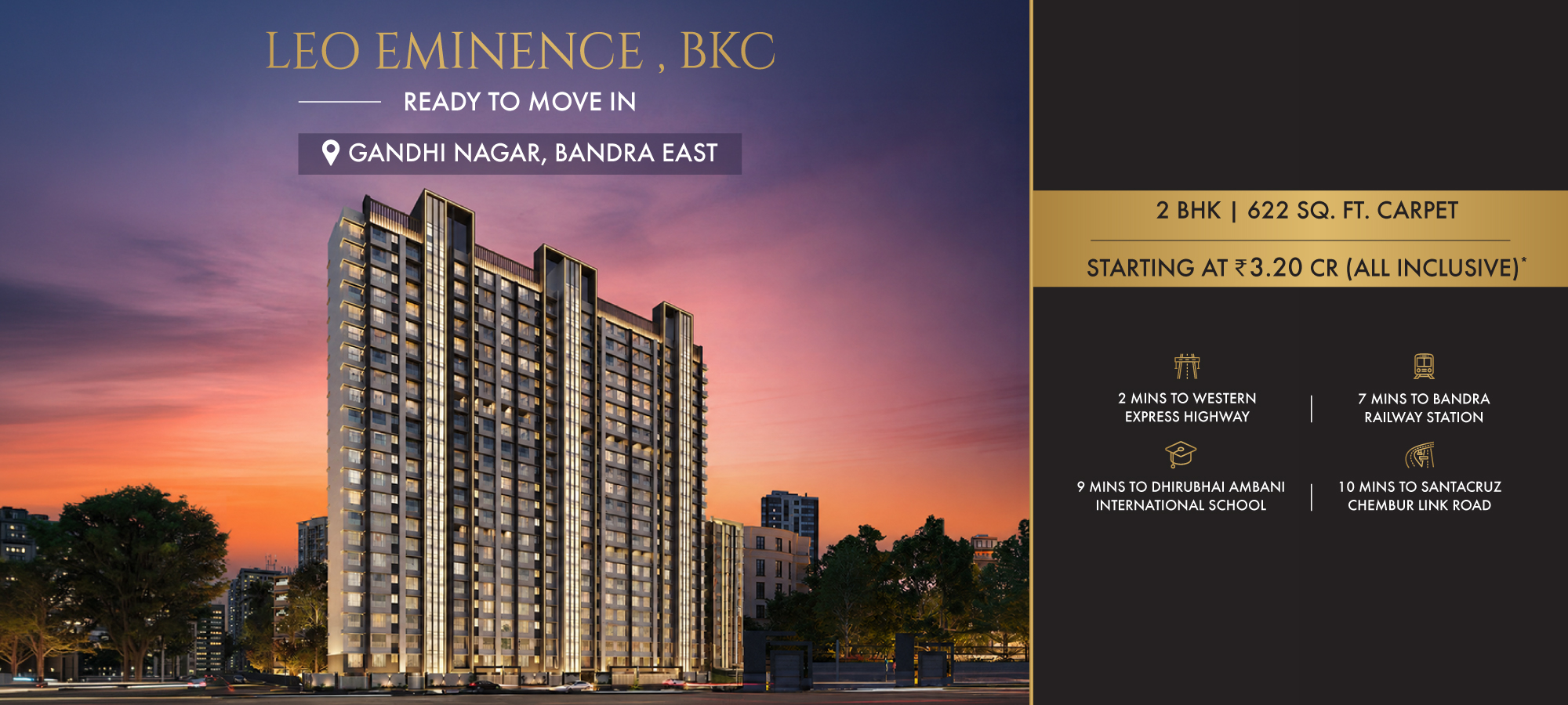 Leo Eminence — iconic 22-storey standalone tower rising over BKC, Bandra East